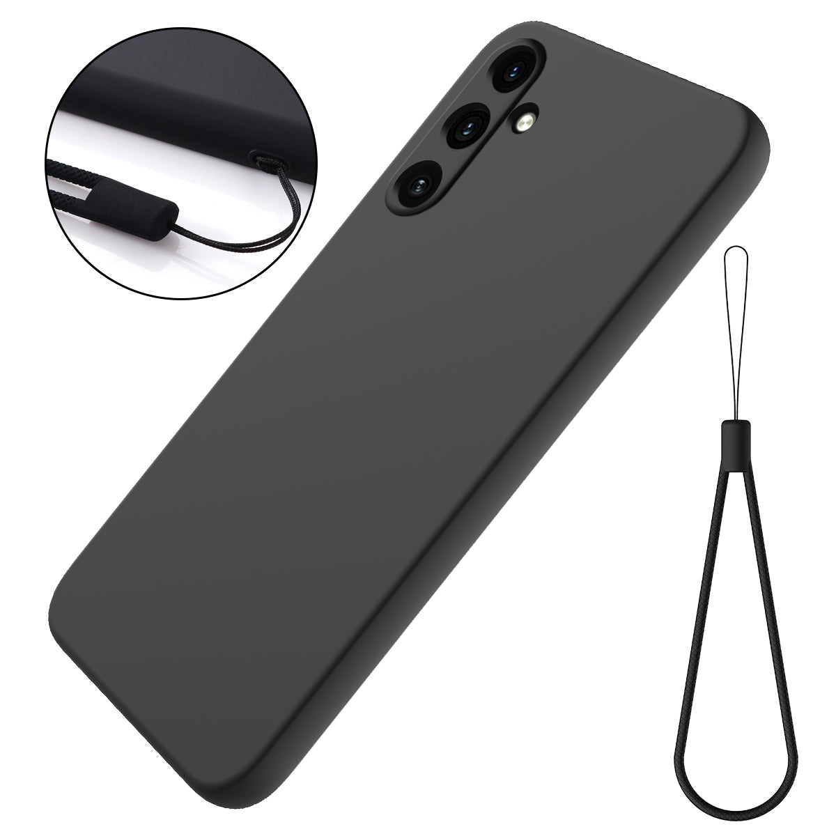 For Samsung Galaxy M15 5G / F15 5G Case Scratchproof Liquid Silicone Phone Cover with Wrist Strap For Samsung Galaxy M15 5G / F15 5G Case Scratchproof Liquid Silicone Phone Cover with Wrist Strap